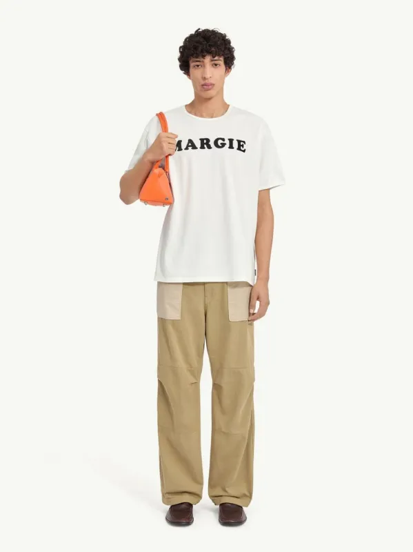 White Logo Print Cotton T-Shirt made by Maison Margiela