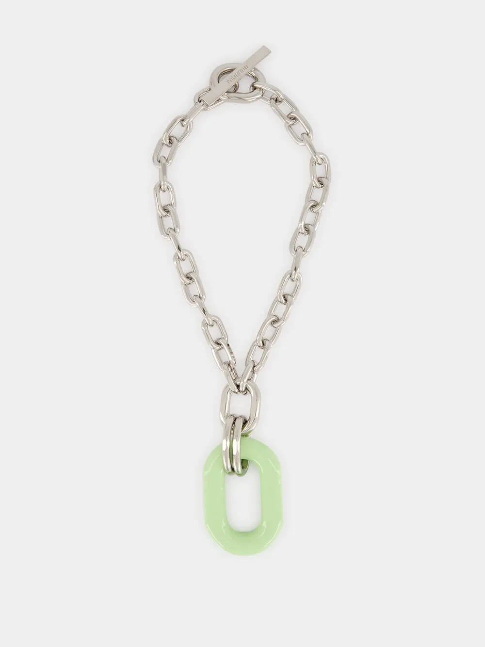 XL Link Necklace in Silver and Green sold by Fashion Clinic product image thumbnail 2