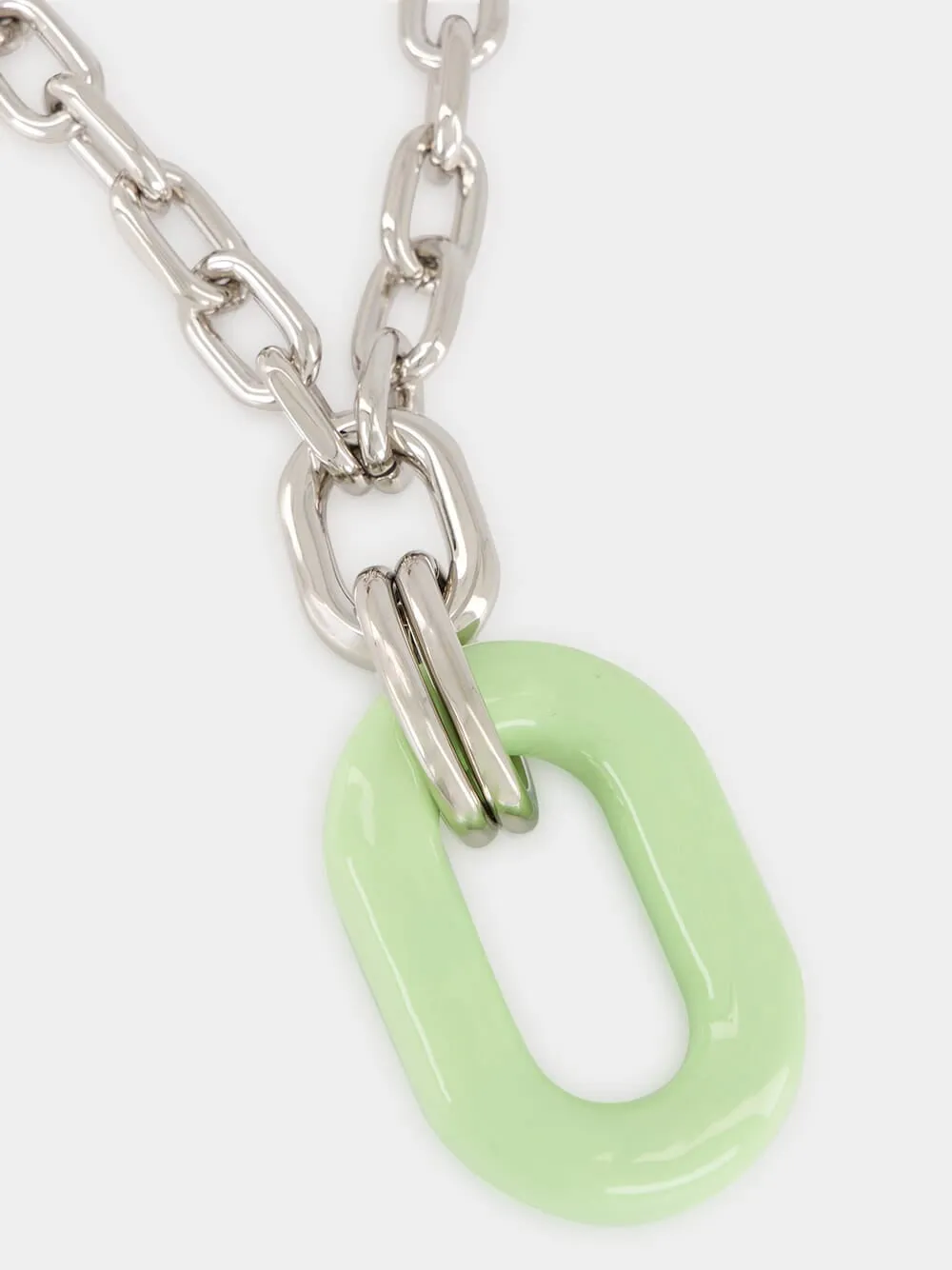 XL Link Necklace in Silver and Green sold by Fashion Clinic product image thumbnail 3