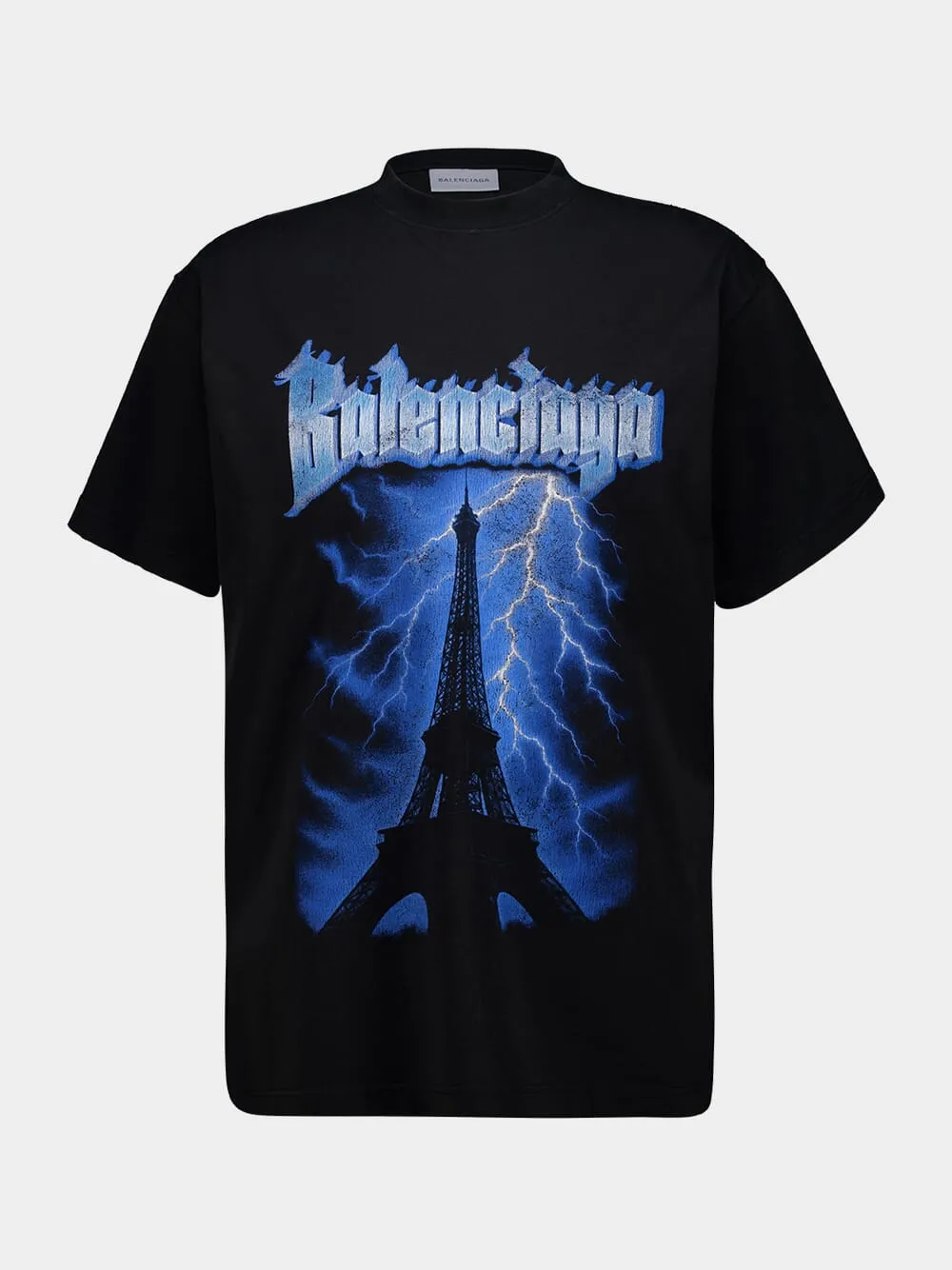 Black Paris Thunderstorm Oversized T-Shirt sold by Fashion Clinic