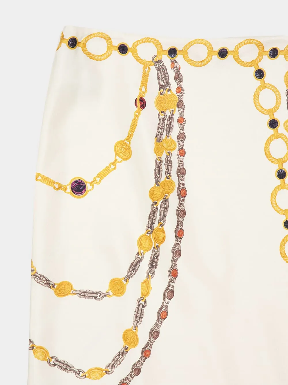 Ivory Silk Twill Chain Print Midi Skirt sold by Fashion Clinic product image thumbnail 3