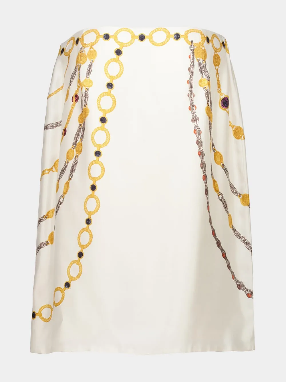 Ivory Silk Twill Chain Print Midi Skirt sold by Fashion Clinic product image thumbnail 2