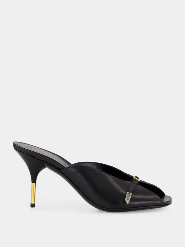 Black Nyx 80 Leather Mules made by Versace