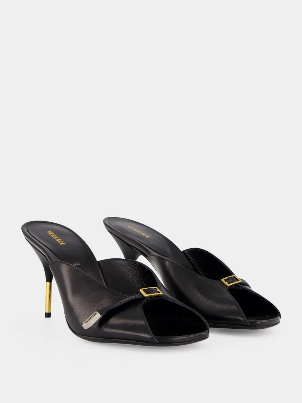 Black Nyx 80 Leather Mules sold by Fashion Clinic product image thumbnail 3