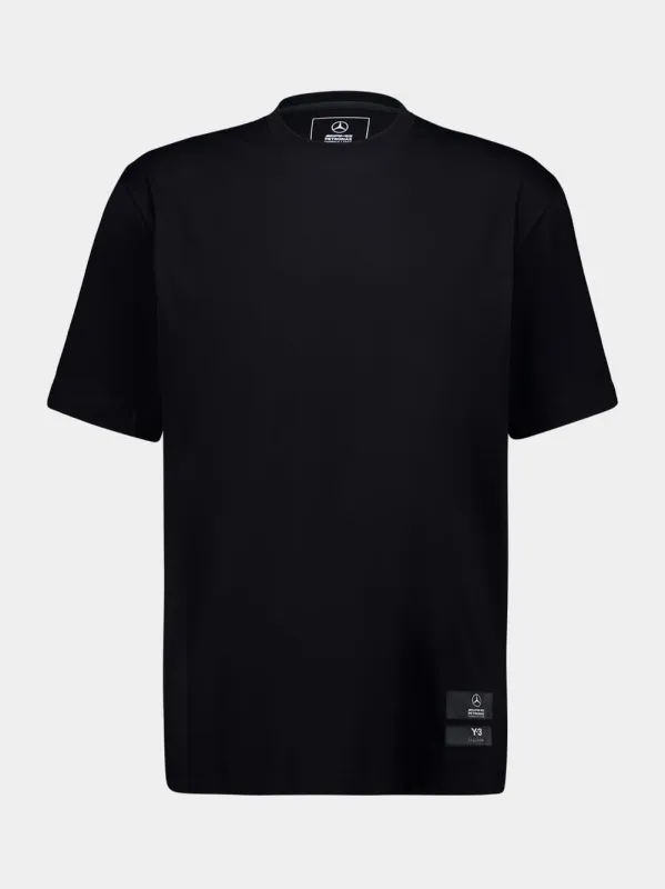 Black Mercedes Logo Graphic T-Shirt made by Y-3