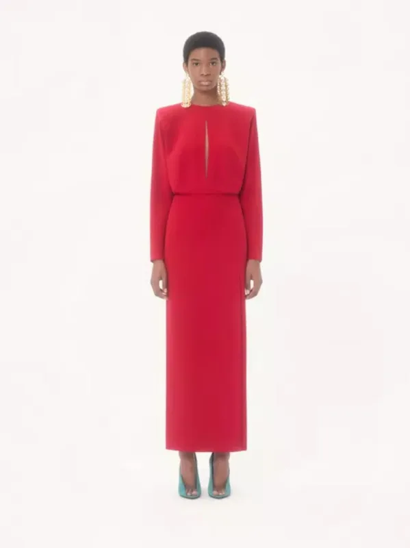 Paris Red Cady Couture Dress made by Valentino Garavani
