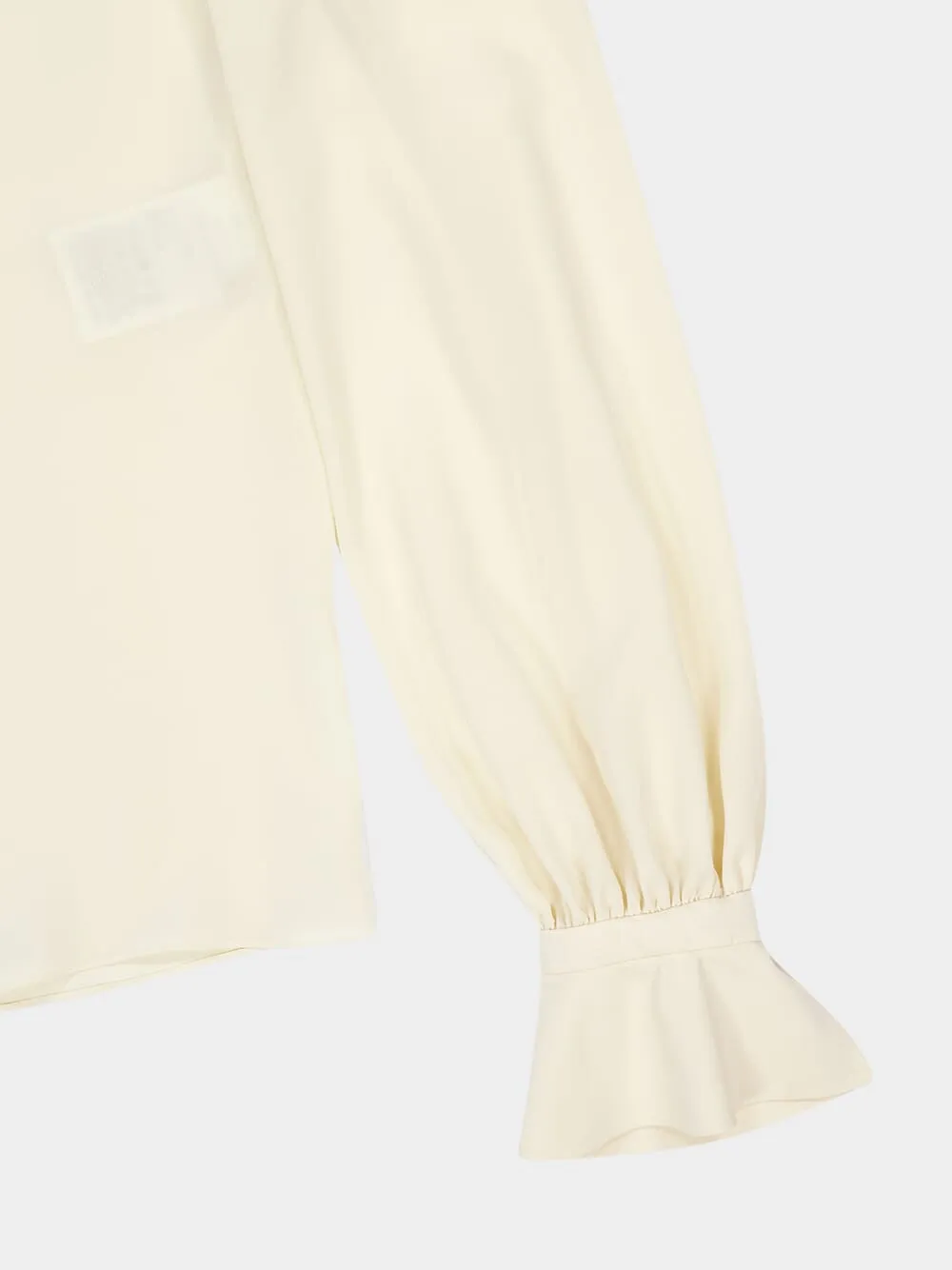 Vanilla Silk Crêpe de Chine Long Sleeve Shirt sold by Fashion Clinic product image thumbnail 4