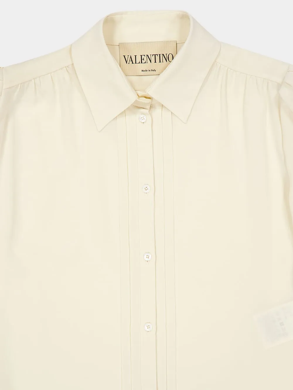 Vanilla Silk Crêpe de Chine Long Sleeve Shirt sold by Fashion Clinic product image thumbnail 3