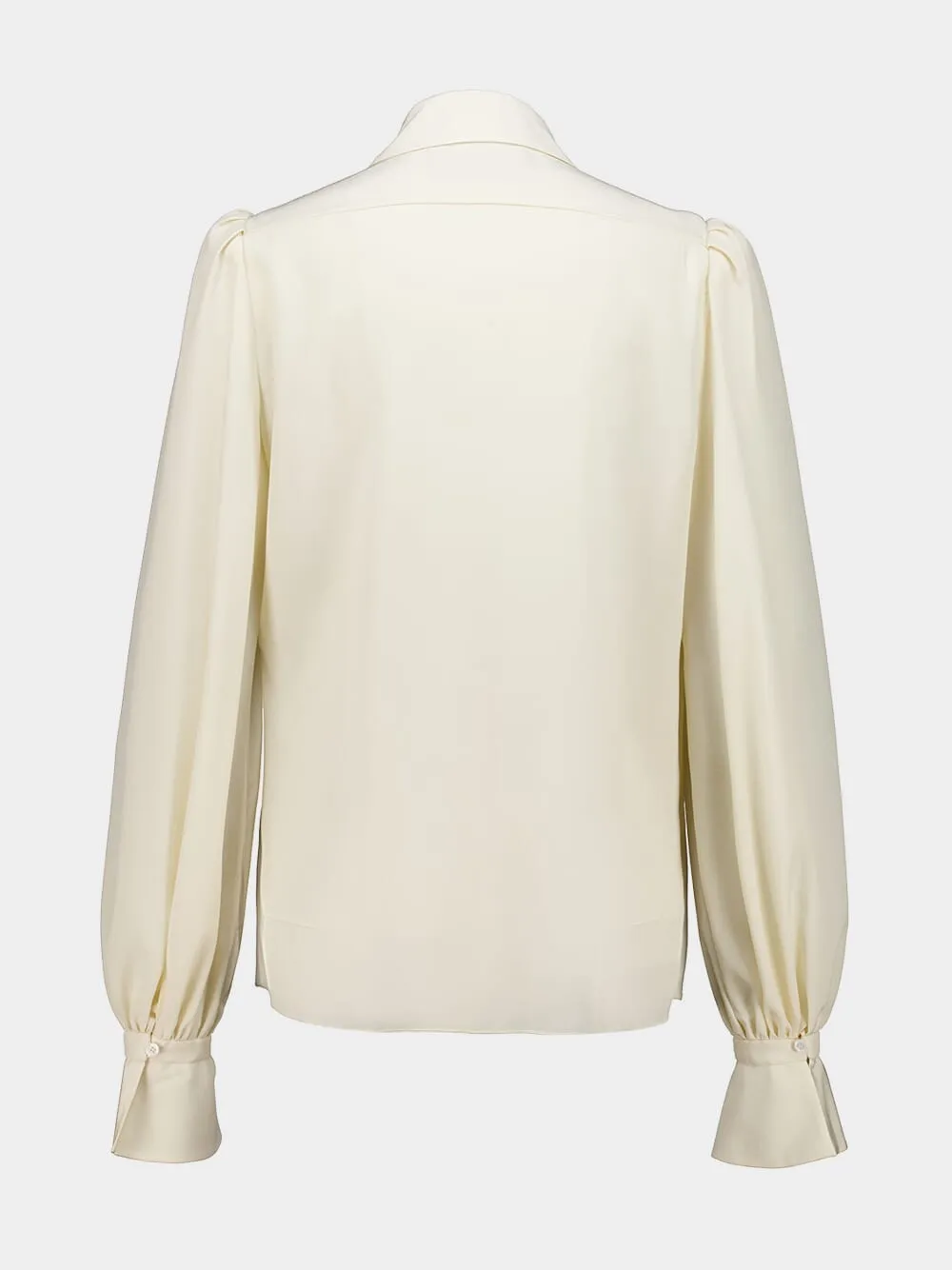 Vanilla Silk Crêpe de Chine Long Sleeve Shirt sold by Fashion Clinic product image thumbnail 2