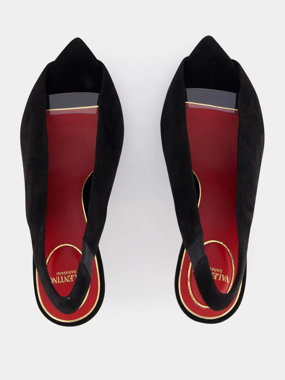 Black Révélé 105 Open-Toe Suede Pumps sold by Fashion Clinic product image thumbnail 5