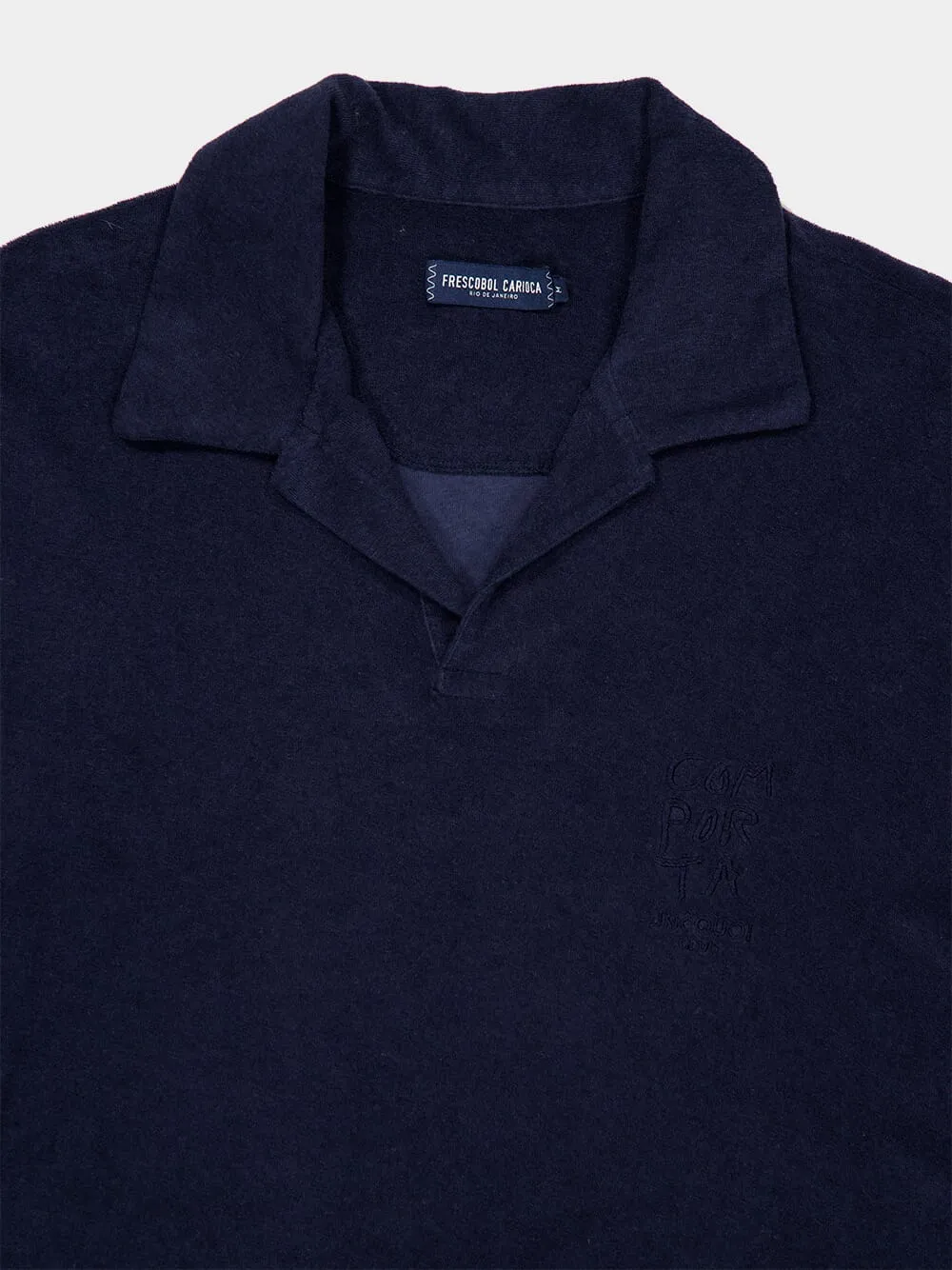 Navy Terry Cotton Polo sold by Fashion Clinic product image thumbnail 3