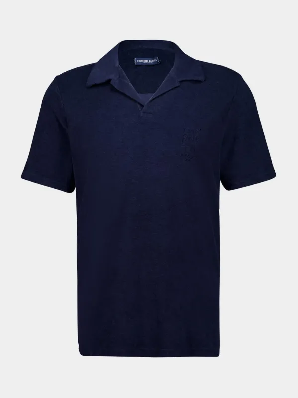 Navy Terry Cotton Polo made by Fashion Clinic
