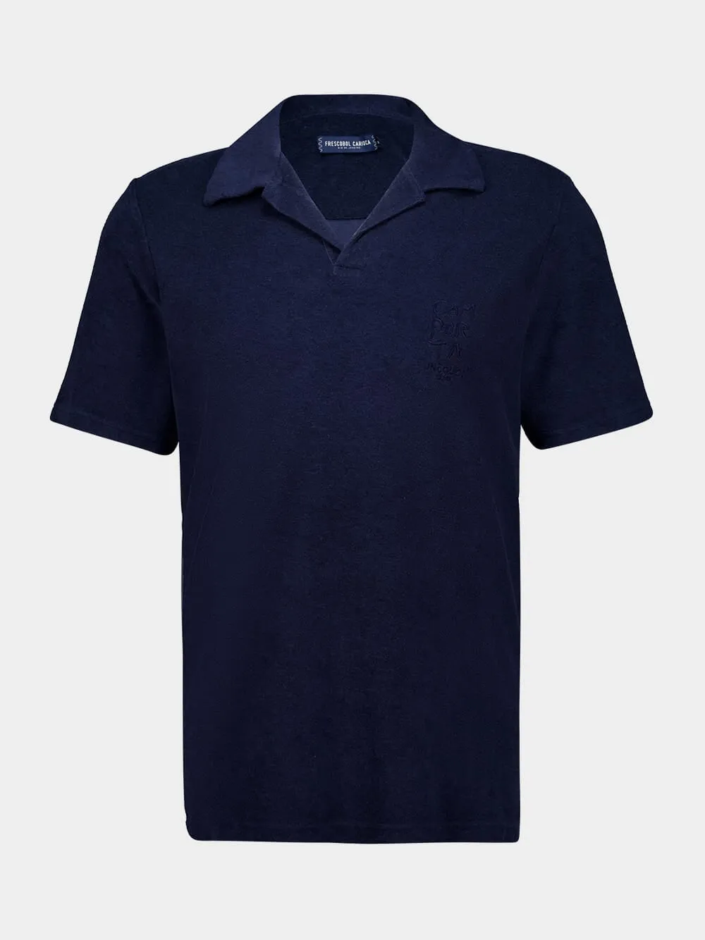 Navy Terry Cotton Polo sold by Fashion Clinic