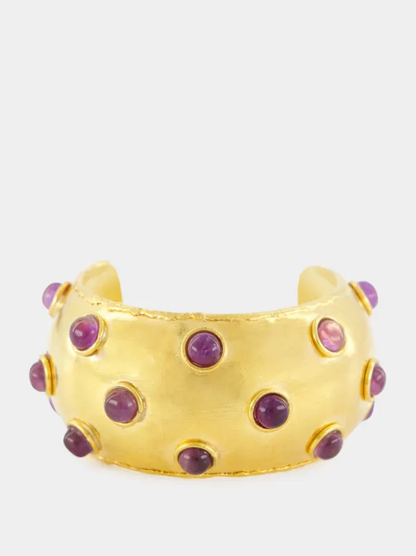 Gold Dune Amethyst Cuff made by Fashion Clinic