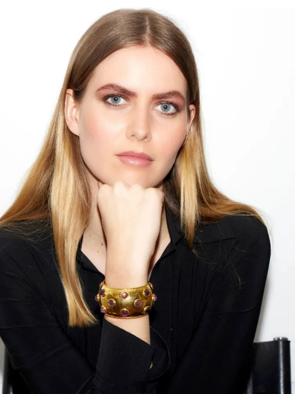 Gold Dune Amethyst Cuff sold by Fashion Clinic product image thumbnail 2