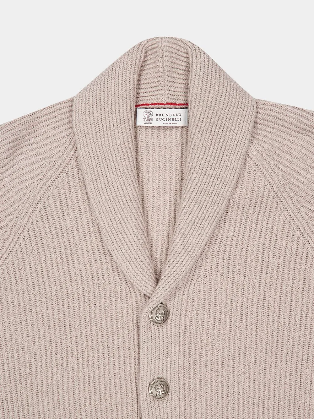 Beige Cotton Rib Knit Cardigan sold by Fashion Clinic product image thumbnail 3