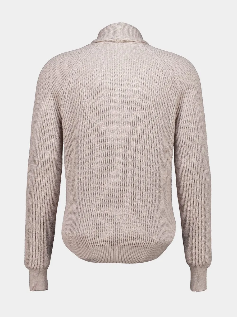 Beige Cotton Rib Knit Cardigan sold by Fashion Clinic product image thumbnail 2