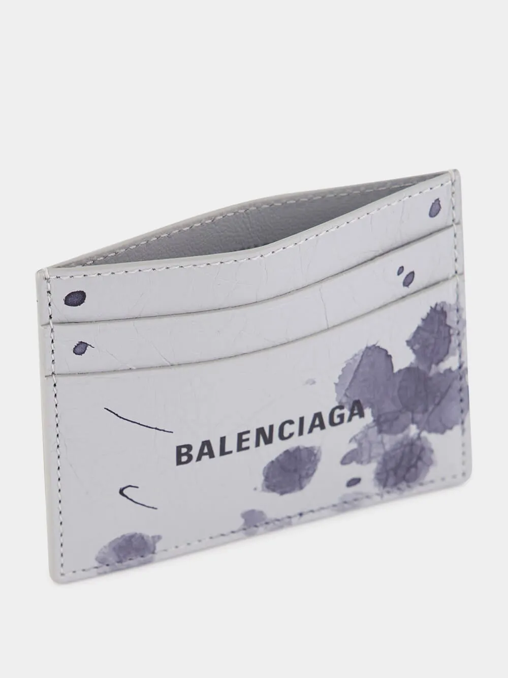 Light Grey Printed Leather Card Holder sold by Fashion Clinic product image thumbnail 3