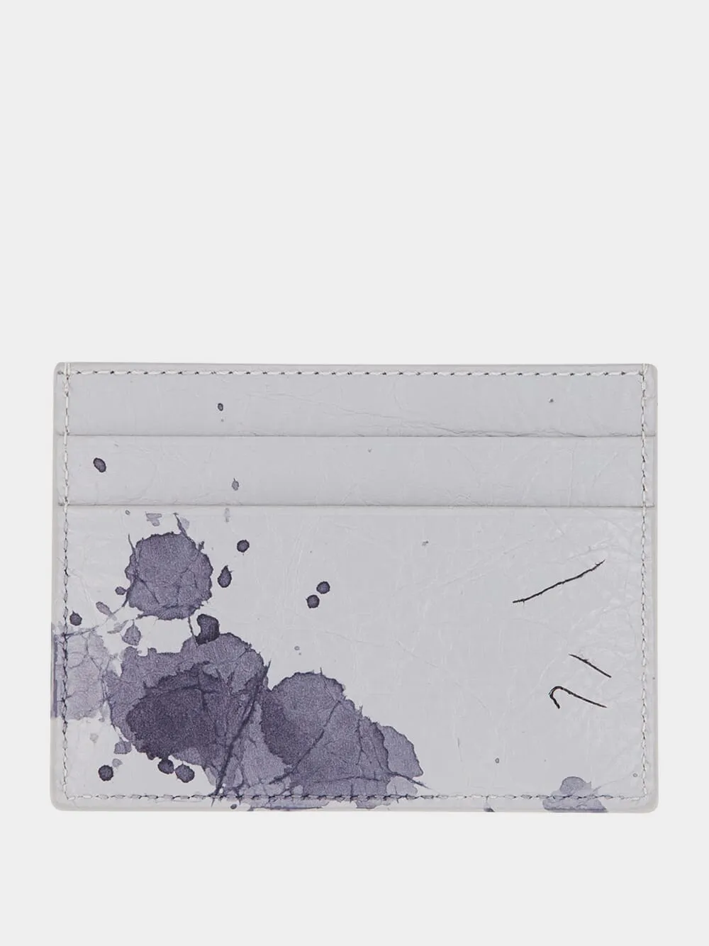 Light Grey Printed Leather Card Holder sold by Fashion Clinic product image thumbnail 2