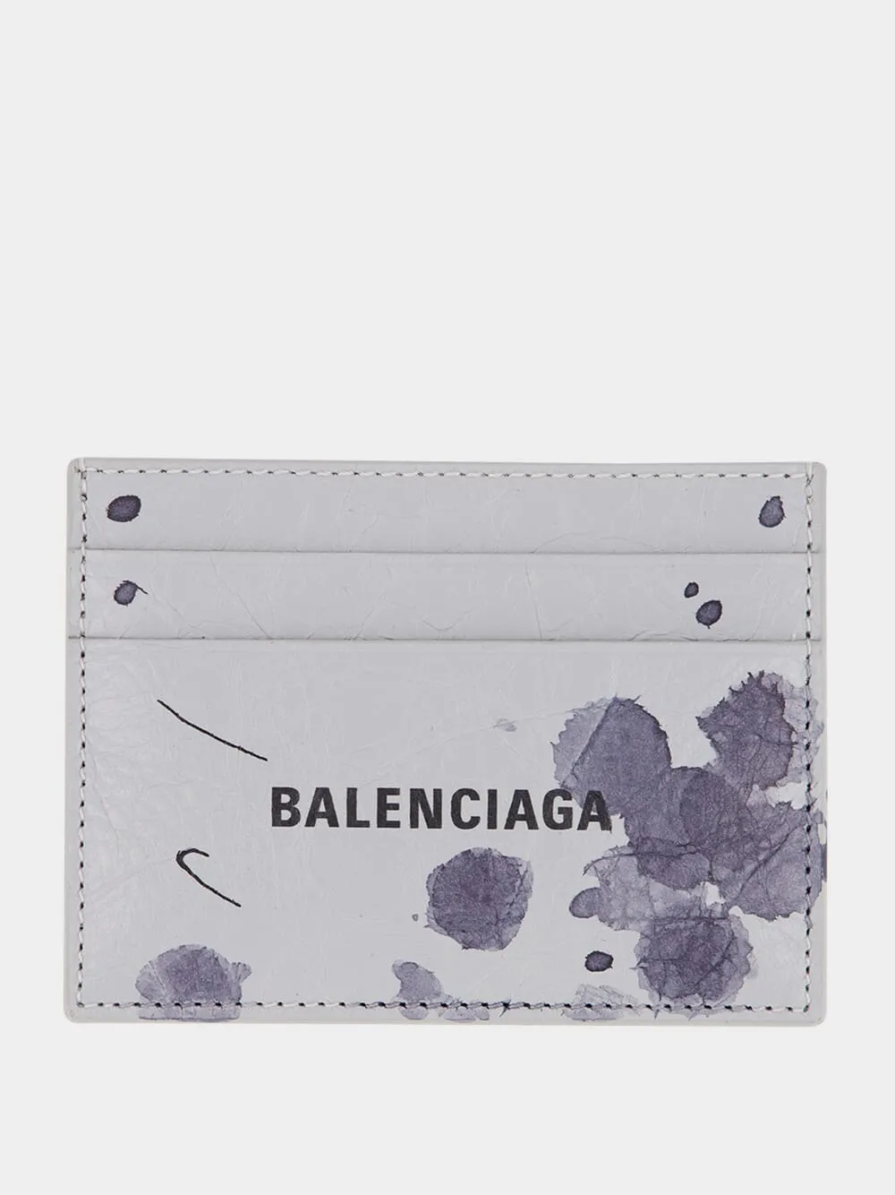 Light Grey Printed Leather Card Holder sold by Fashion Clinic