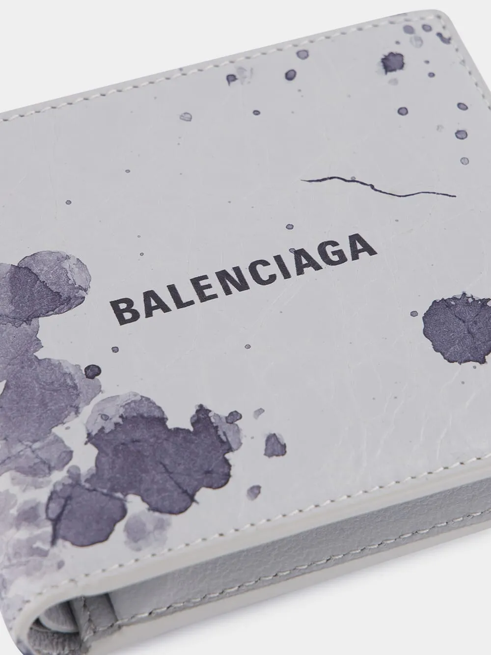 Light Grey Printed Leather Wallet sold by Fashion Clinic product image thumbnail 4