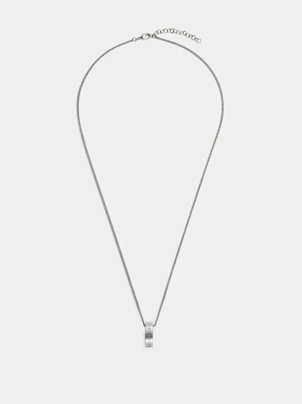 Silver Numeric Engraved Pendant Necklace made by Maison Margiela