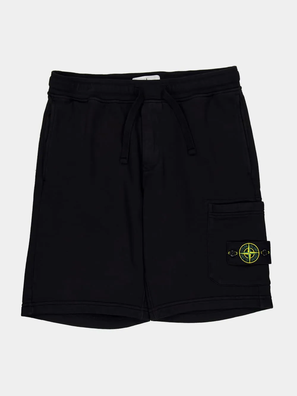 Black Cotton Fleece Jogger Shorts sold by Fashion Clinic product image thumbnail 5