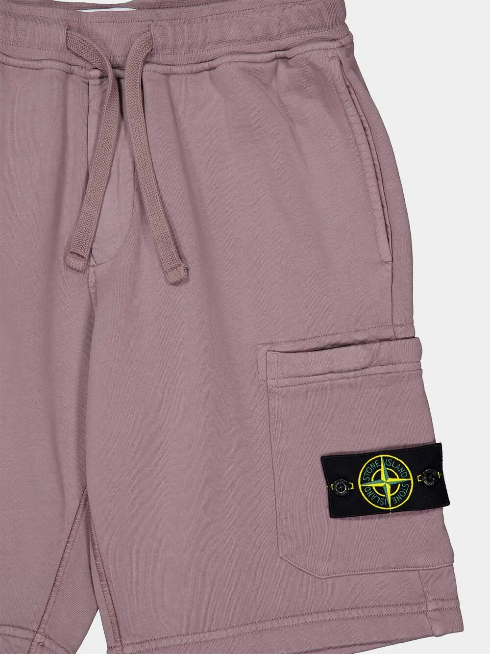 Purple Gray Cotton Fleece Jogger Shorts sold by Fashion Clinic product image thumbnail 3