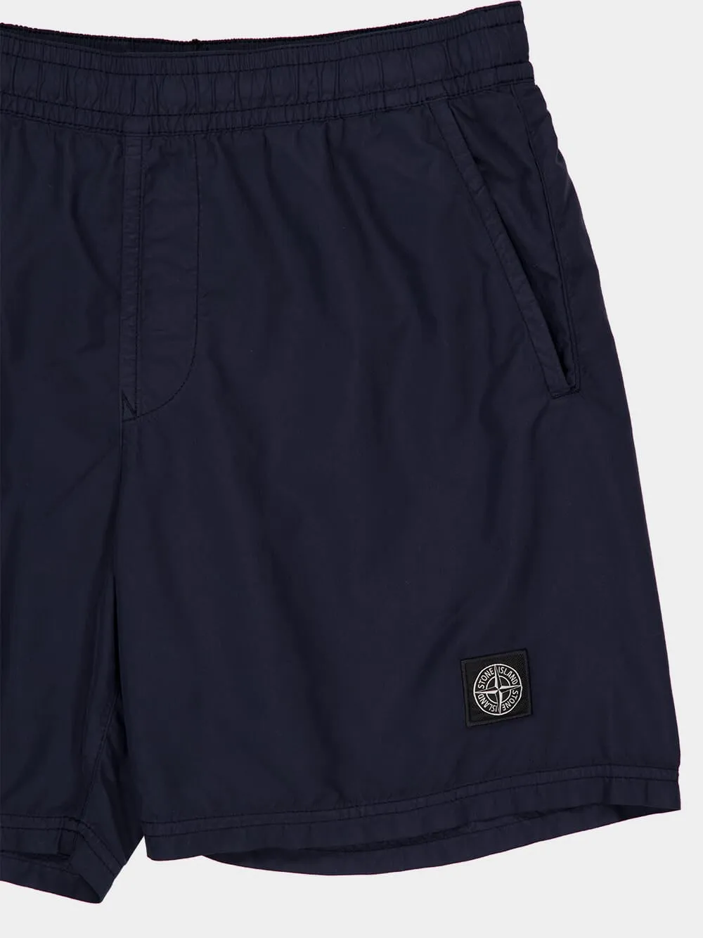 Navy Blue Brushed Nylon Swim Trunks sold by Fashion Clinic product image thumbnail 3