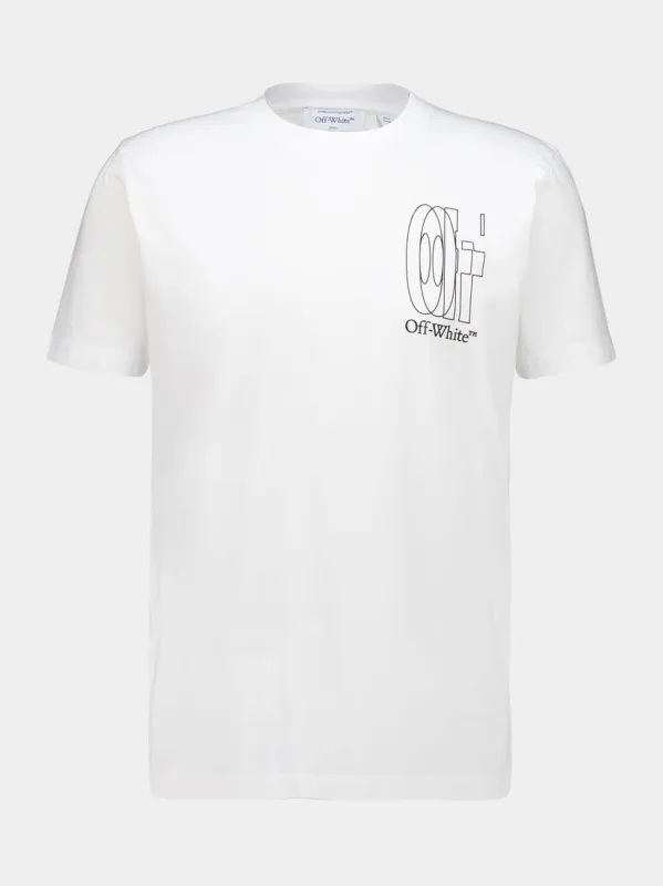 White Outline Arrow Slim Cotton T-Shirt made by Off-White