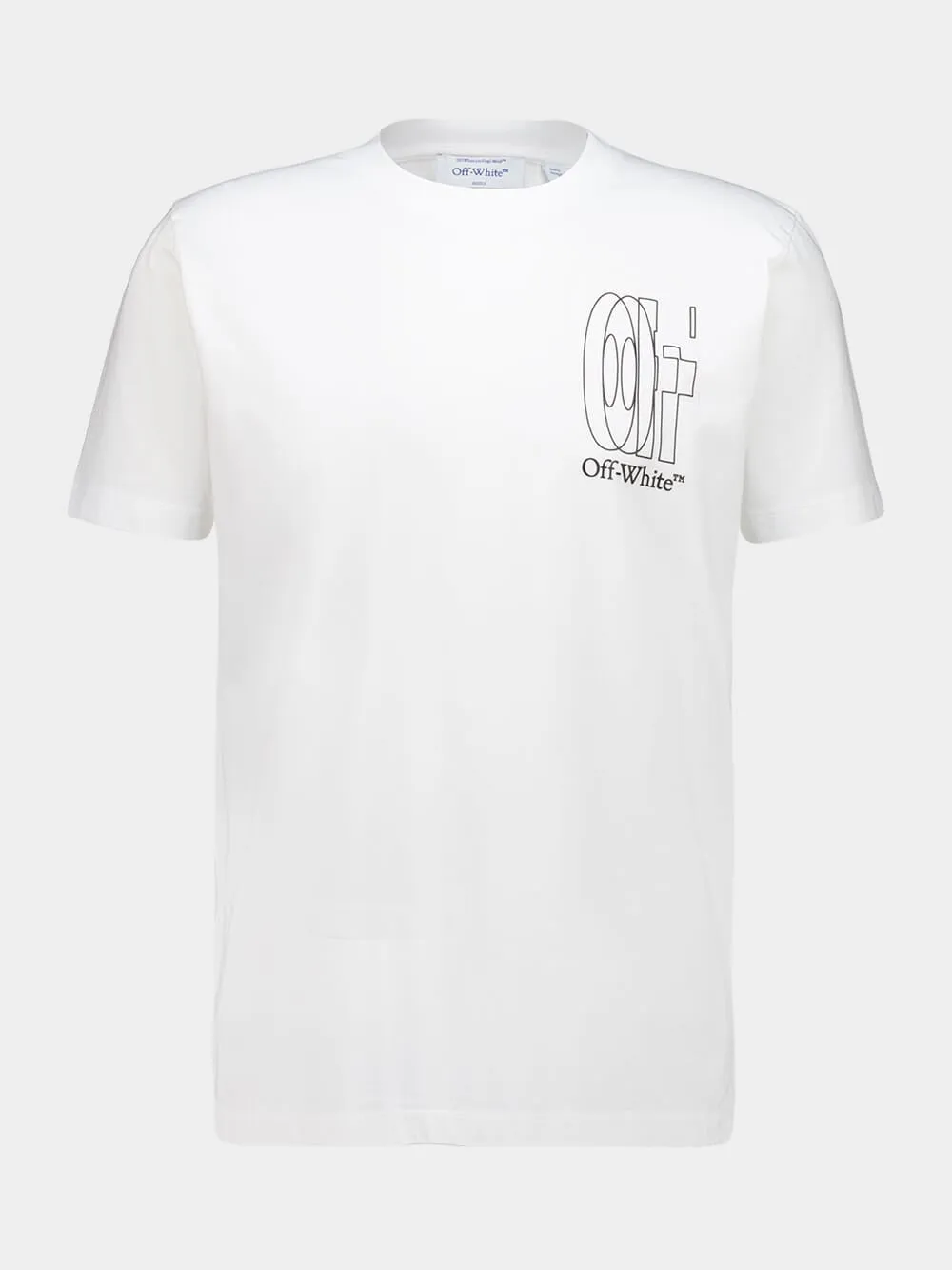 White Outline Arrow Slim Cotton T-Shirt sold by Fashion Clinic