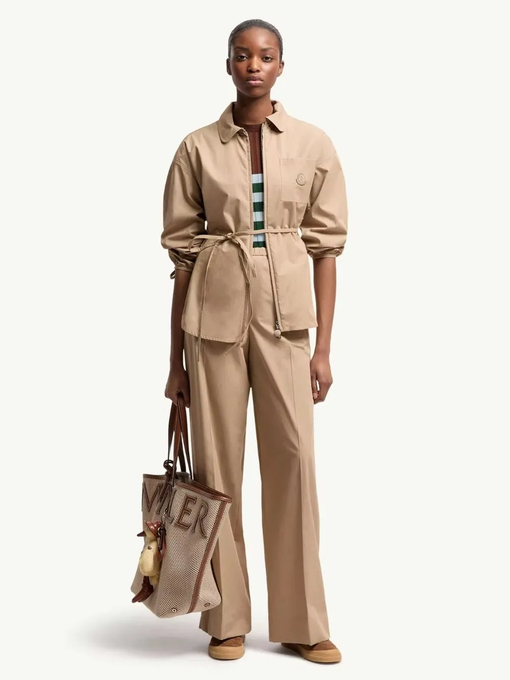 Beige Cotton Poplin Shirt Jacket sold by Fashion Clinic