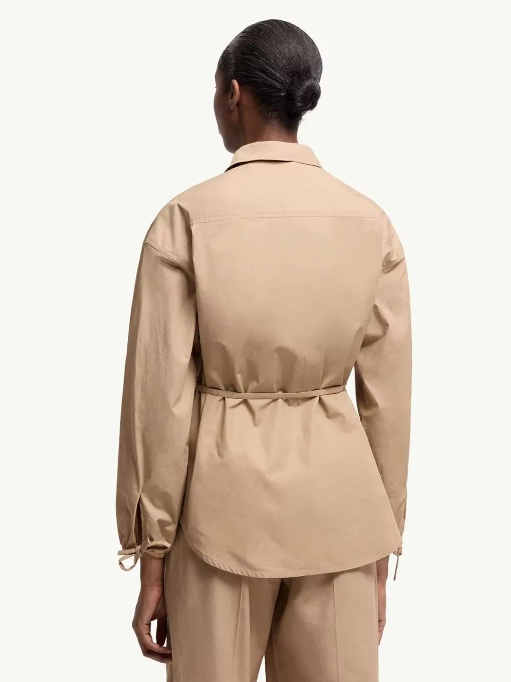 Beige Cotton Poplin Shirt Jacket sold by Fashion Clinic product image thumbnail 3