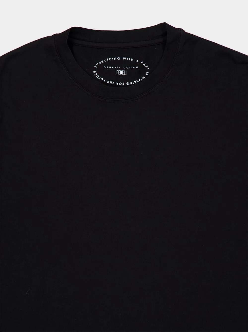 Black Knitted Cotton T-Shirt sold by Fashion Clinic product image thumbnail 3