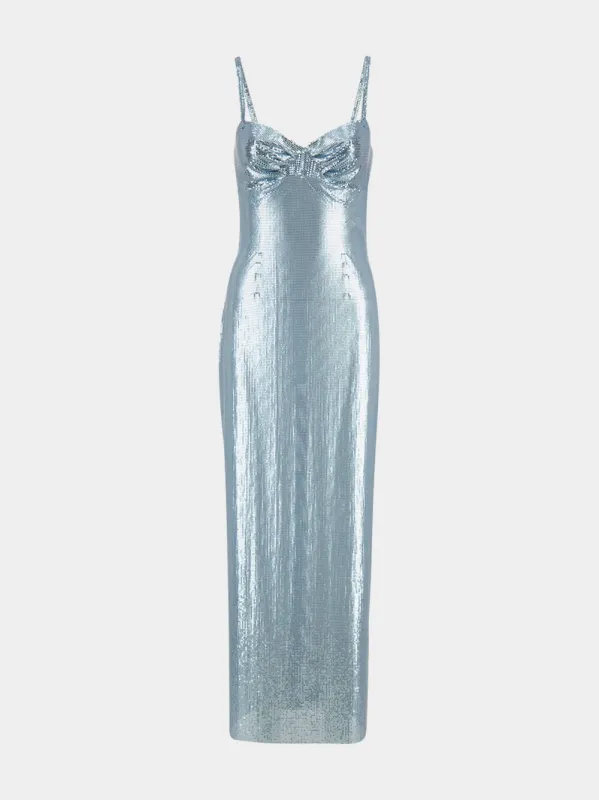 Sky Blue Aluminium Strap Maxi Dress made by Rabanne