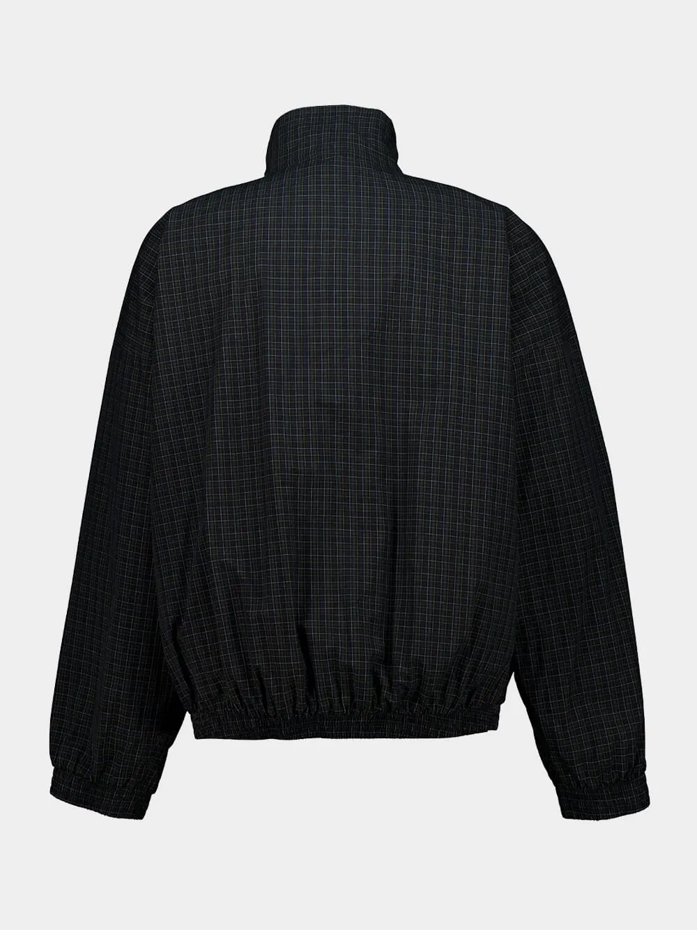 Navy Micro Tartan Track Jacket sold by Fashion Clinic product image thumbnail 3