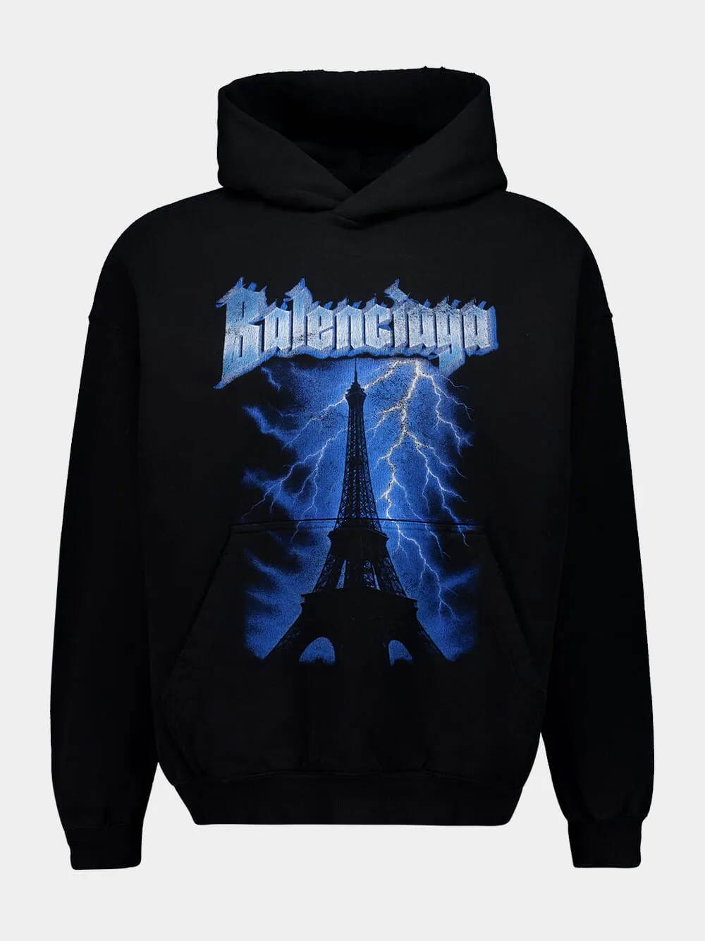 Black Paris Thunderstorm Cotton Sweatshirt sold by Fashion Clinic