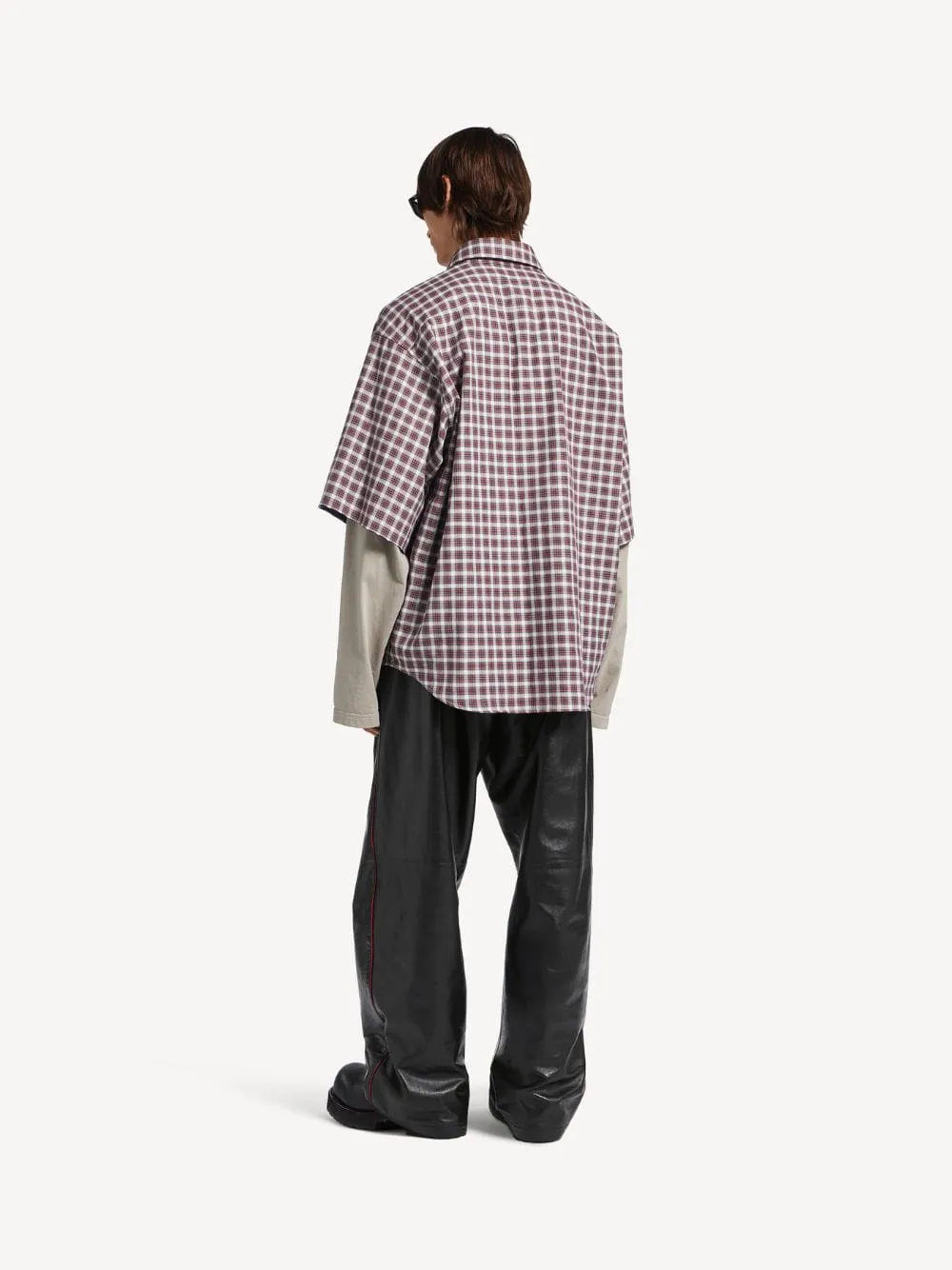 Red and Navy Checked Hybrid Shirt sold by Fashion Clinic product image thumbnail 3