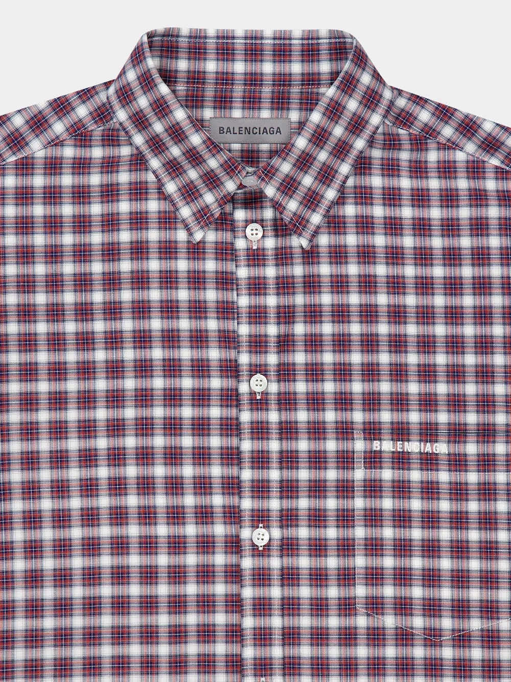 Red and Navy Checked Hybrid Shirt sold by Fashion Clinic product image thumbnail 5