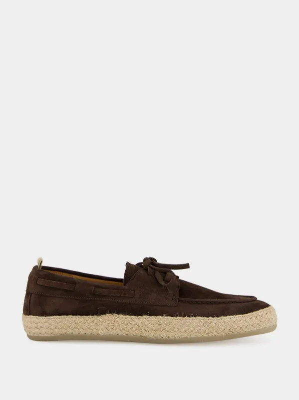 Brown Bowline 005 Suede Espadrilles made by Officine Creative
