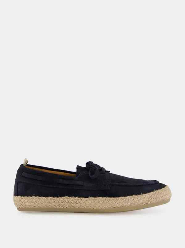 Deep Navy Bowline 005 Suede Espadrilles made by Officine Creative