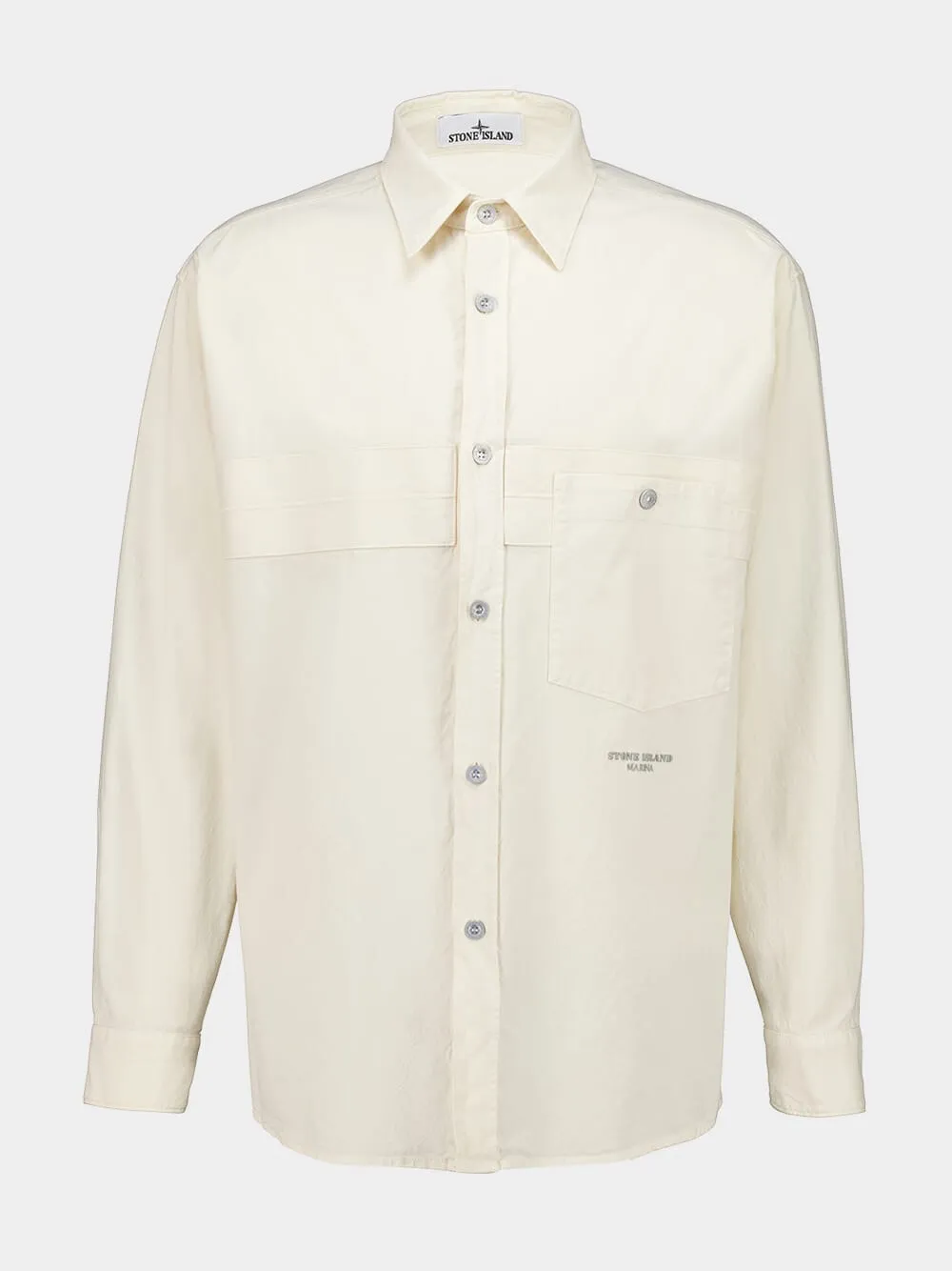 Ivory Cotton Marina Comfort-Fit Shirt sold by Fashion Clinic