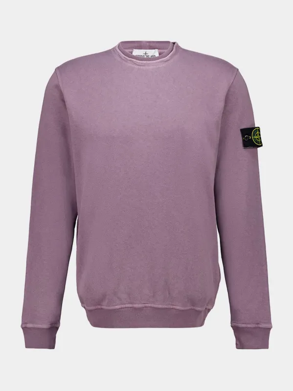 Purple Grey Malfilé Fleece Sweatshirt made by Stone Island