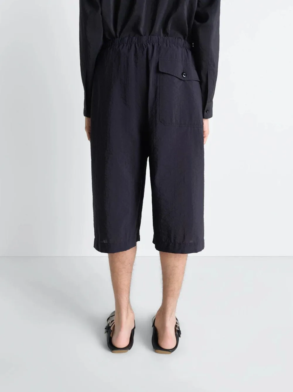 Squid Ink Washed Technical Cotton Cargo Shorts sold by Fashion Clinic product image thumbnail 4