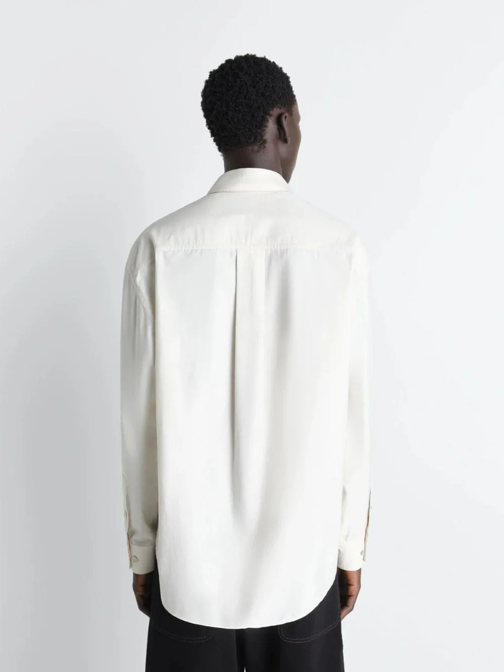 Light Cream Washed Cotton Silk Regular Shirt sold by Fashion Clinic product image thumbnail 4