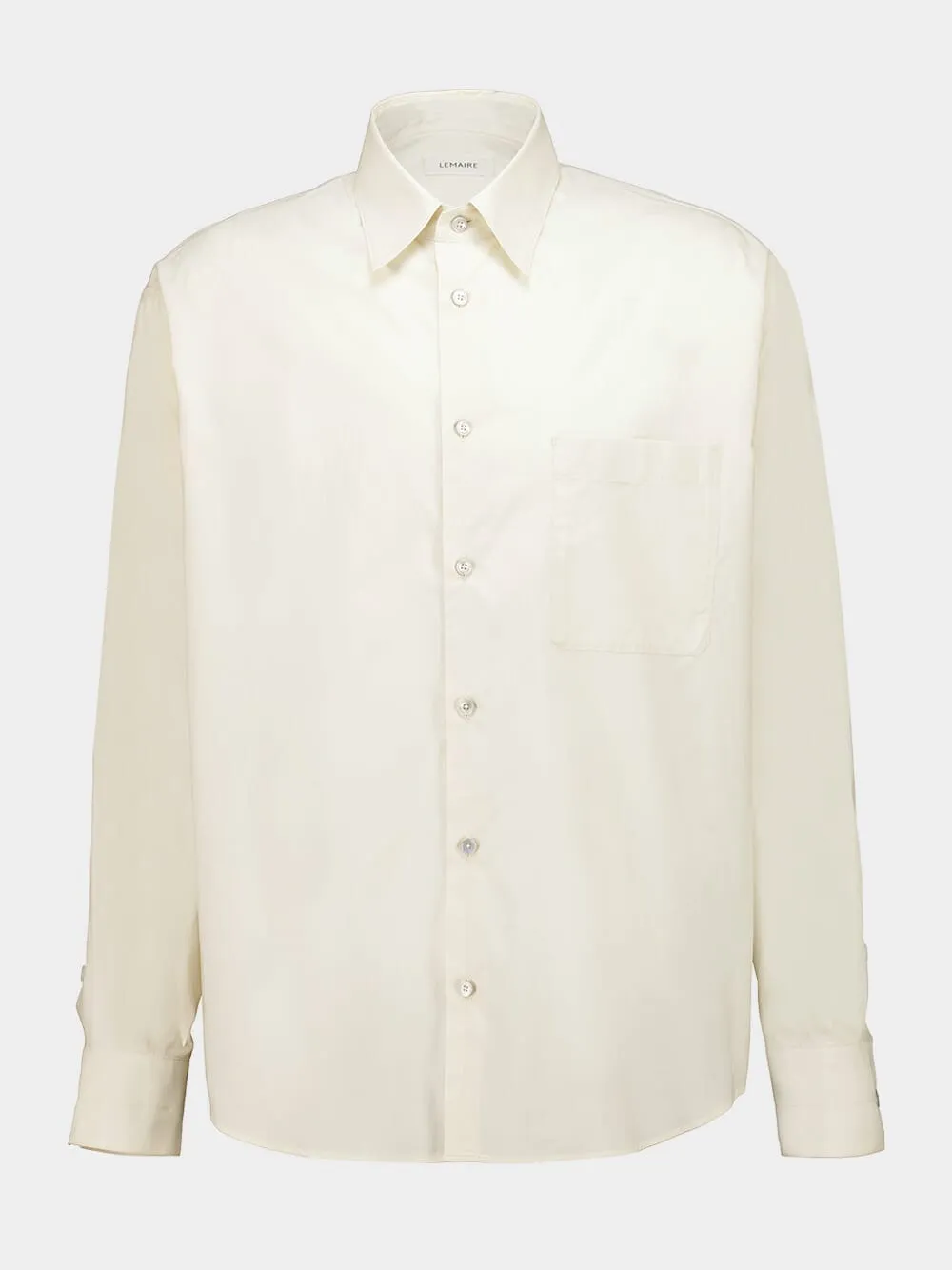Light Cream Washed Cotton Silk Regular Shirt sold by Fashion Clinic