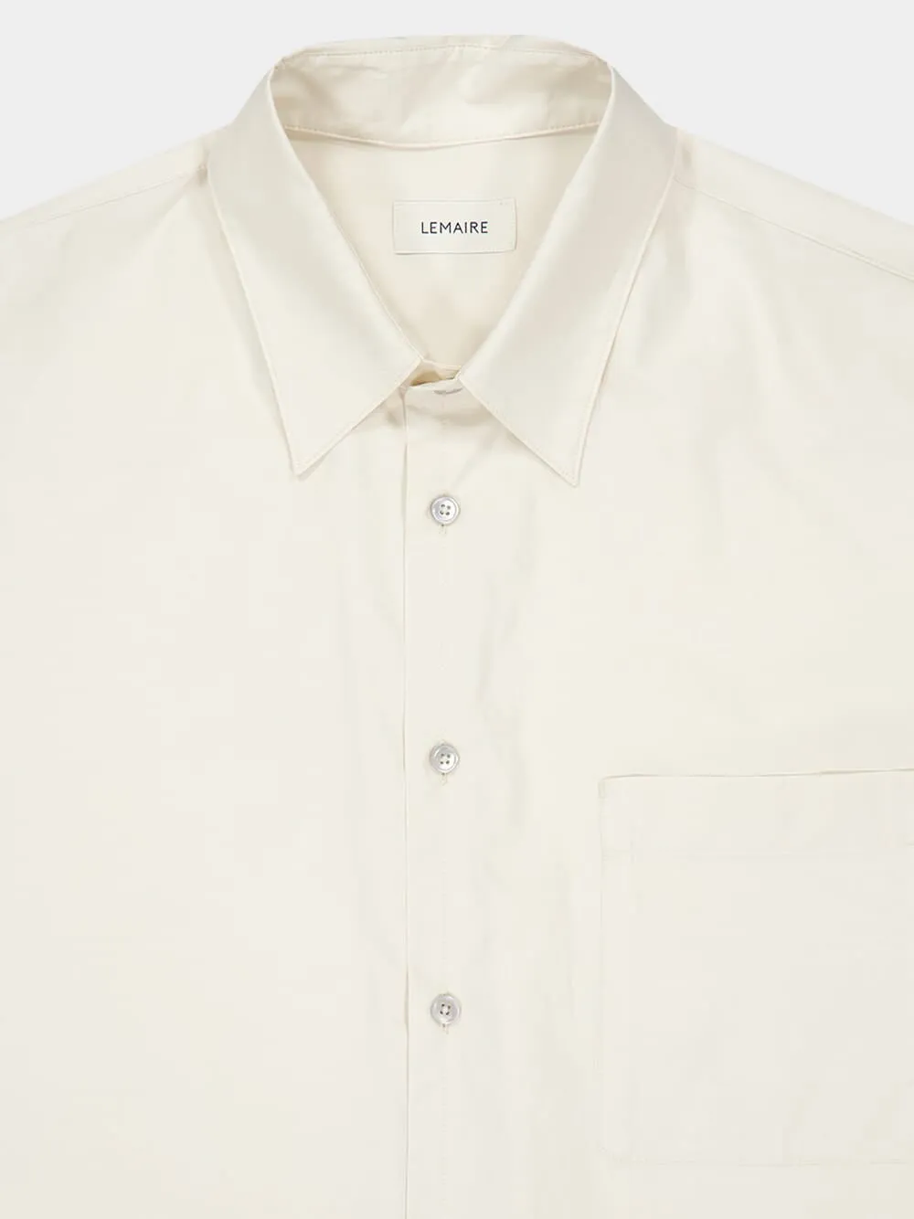 Light Cream Washed Cotton Silk Regular Shirt sold by Fashion Clinic product image thumbnail 5