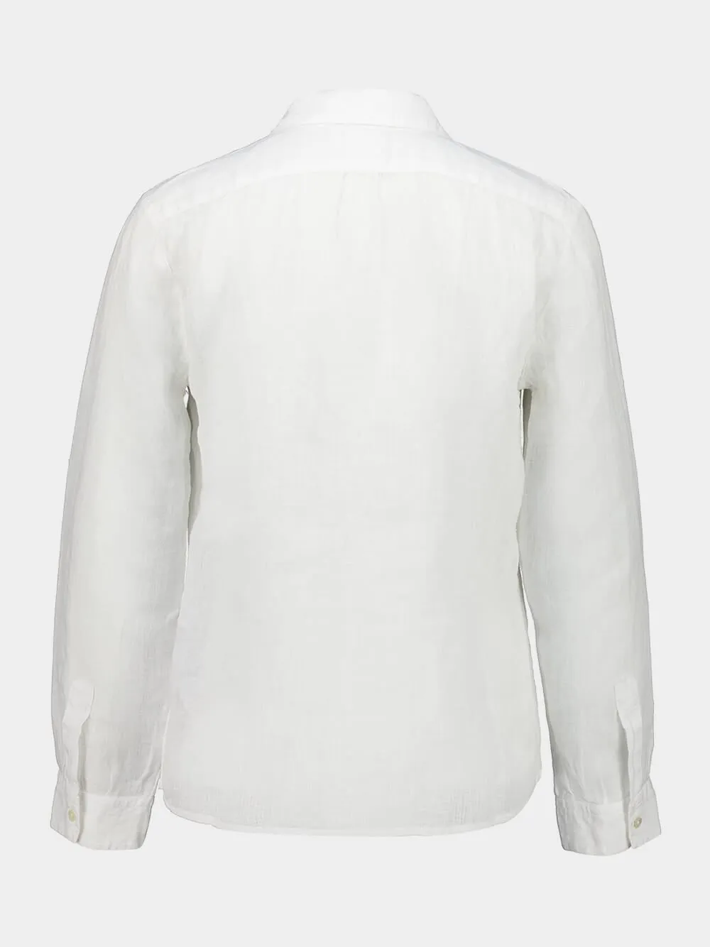 White Linen Long-Sleeve Shirt sold by Fashion Clinic product image thumbnail 2