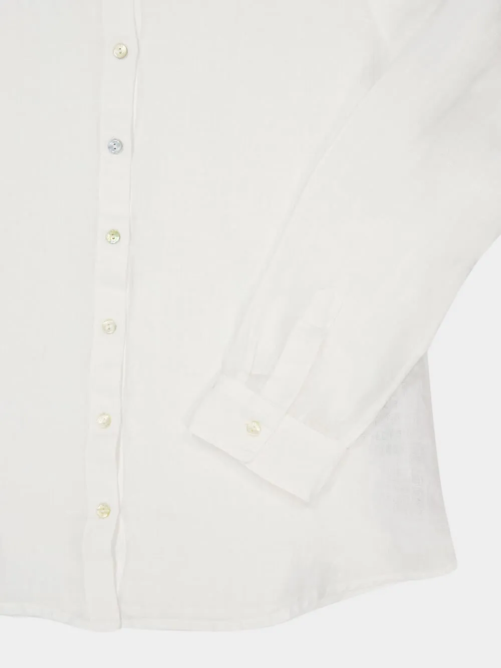 White Linen Long-Sleeve Shirt sold by Fashion Clinic product image thumbnail 4