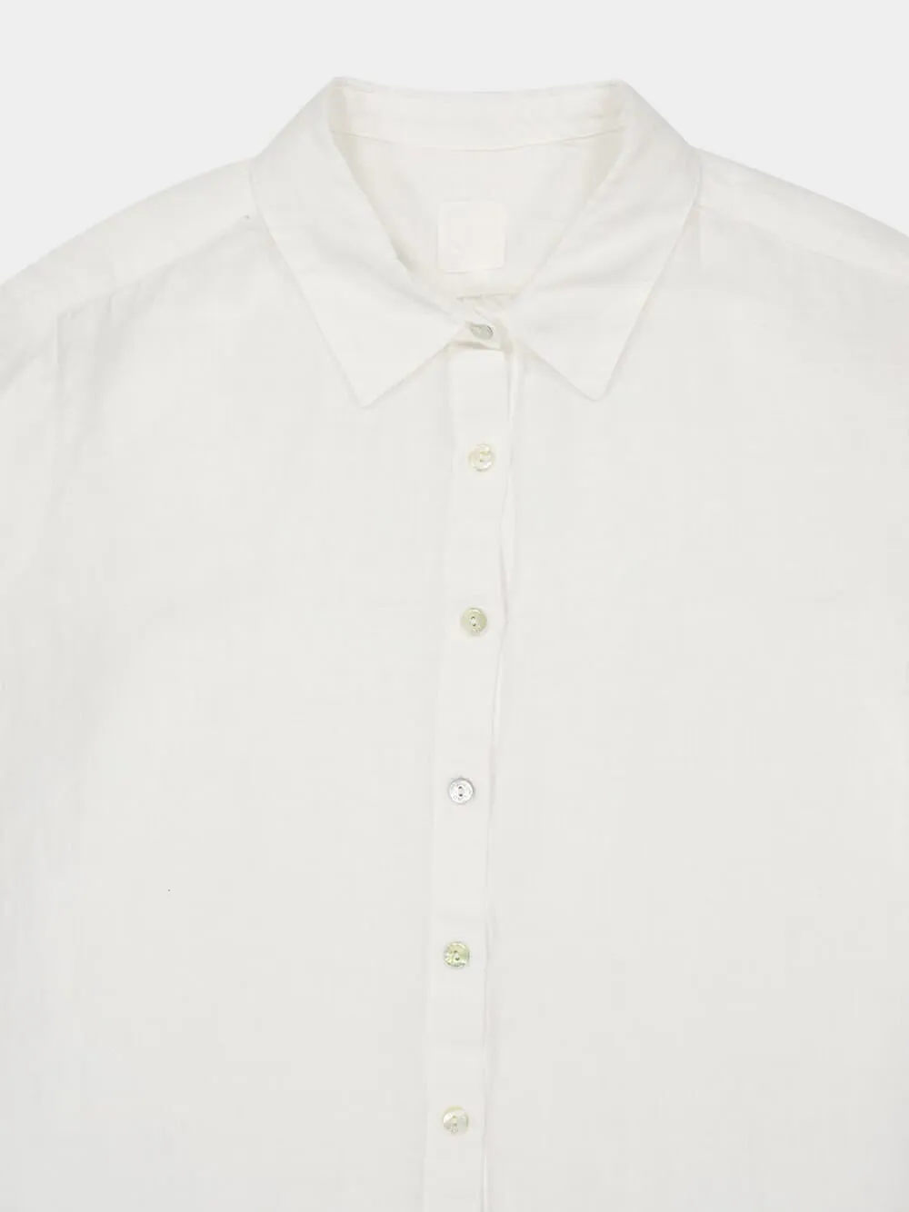 White Linen Long-Sleeve Shirt sold by Fashion Clinic product image thumbnail 3